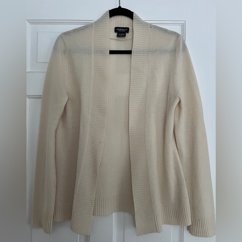 Lord and Taylor Cashmere Cardigan. Ivory.